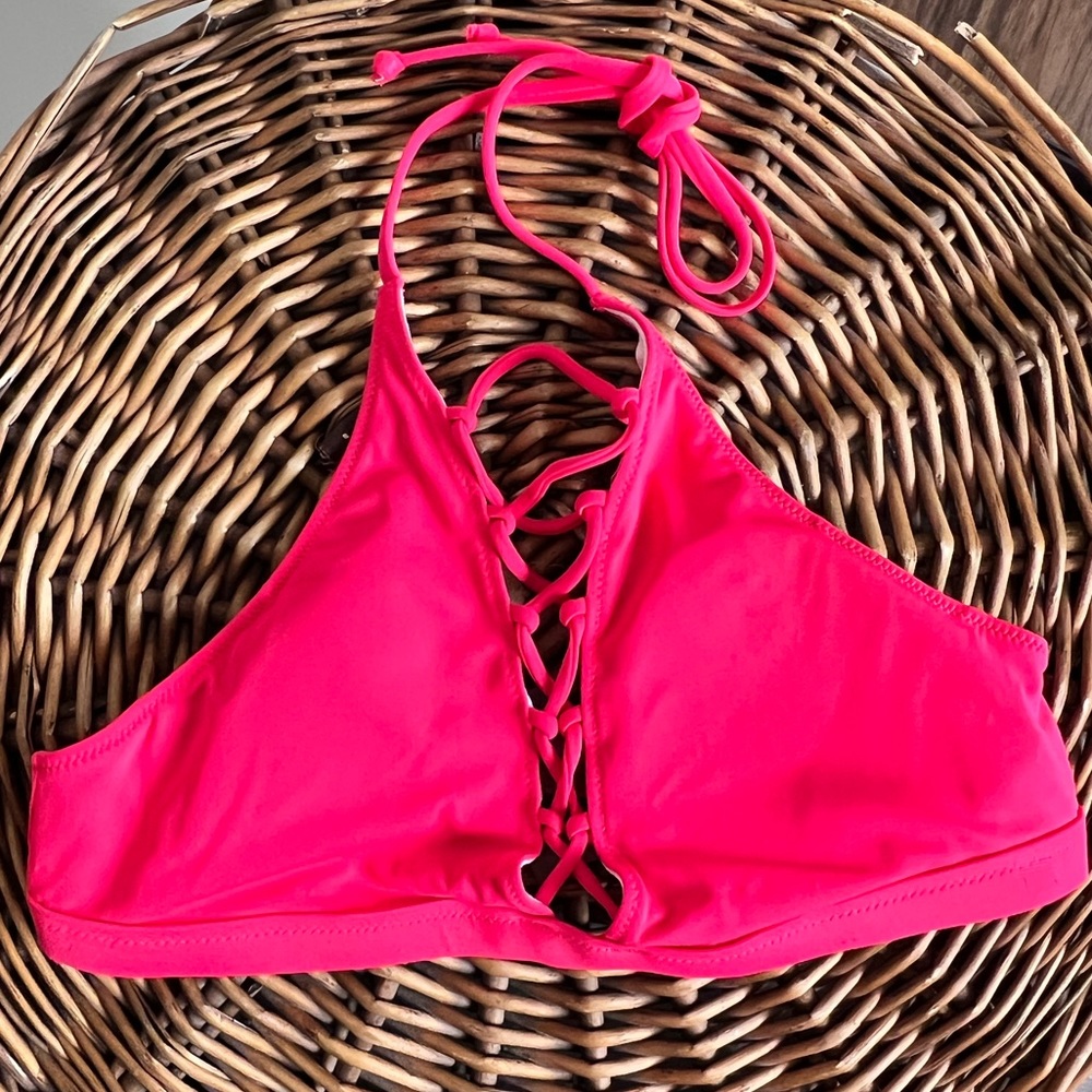 Victoria’s Secret PINK Strappy Highneck Bikini Swimsuit Top Small✨